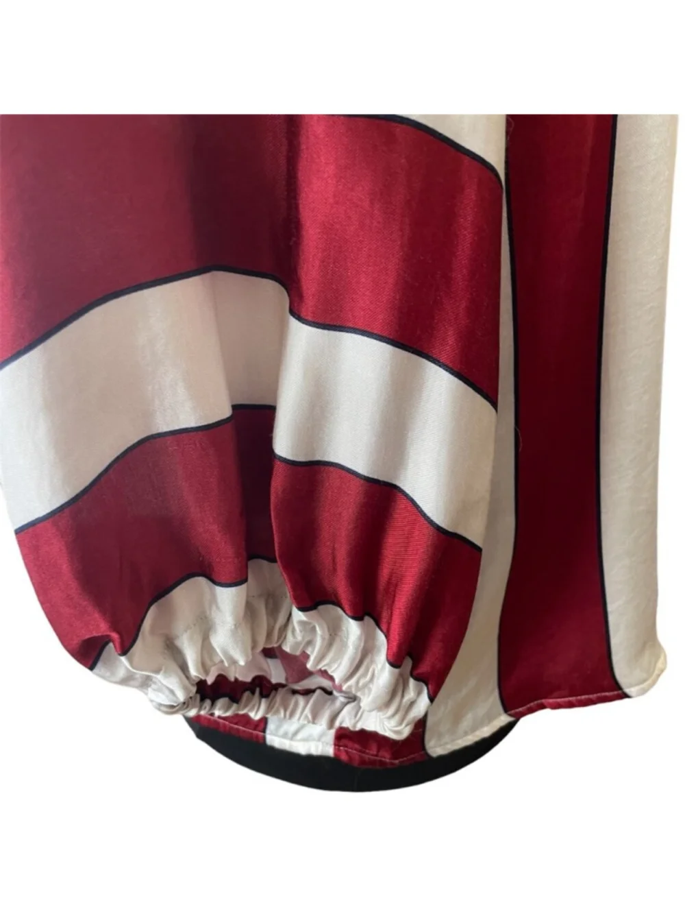 Anthropologie Maeve Maria Red & White Striped Satin Blouse Size 0